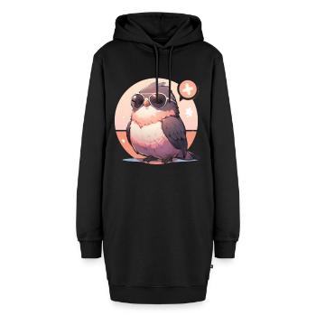 Vogel Vögel Lustige Tiere Waldbewohner Tier - Hoodie-Kleid - Schwarz - Vorne - AI Model Female 172 light (172cm)