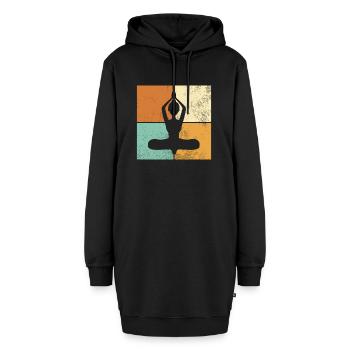 Meditation - Hoodie-Kleid - Schwarz - Vorne - AI Model Female 172 light (172cm)