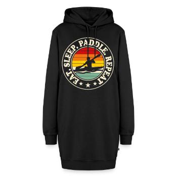Kajak Kajakfahrer Kajaker - Hoodie-Kleid - Schwarz - Vorne - AI Model Female 172 light (172cm)