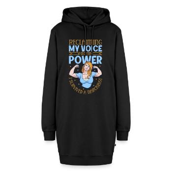 Wieder stark - Narzissmus-Überlebende - Hoodie-Kleid - Schwarz - Vorne - AI Model Female 172 light (172cm)
