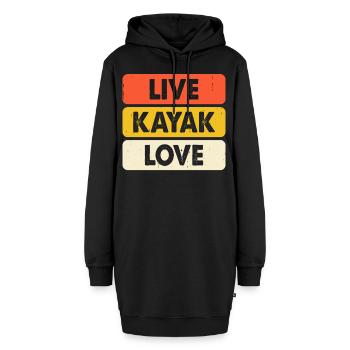 Kajak Kajakfahrer Kajaker - Hoodie-Kleid - Schwarz - Vorne - AI Model Female 172 light (172cm)