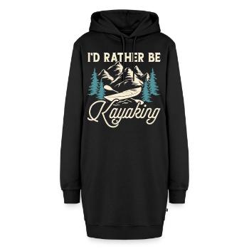 Kajak Kajakfahrer Kajaker - Hoodie-Kleid - Schwarz - Vorne - AI Model Female 172 light (172cm)
