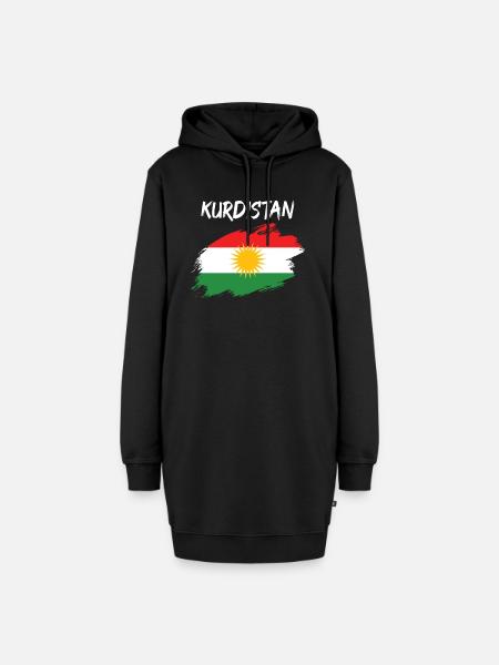 Kurdistan kurdisch Fahne Flagge - Hoodie-Kleid - Schwarz