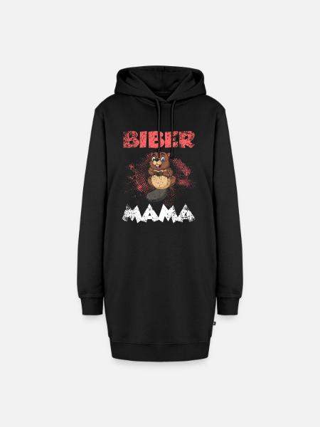 Biber Mama Mutter Muttertag Nagetier Geschenk - Hoodie-Kleid - Schwarz