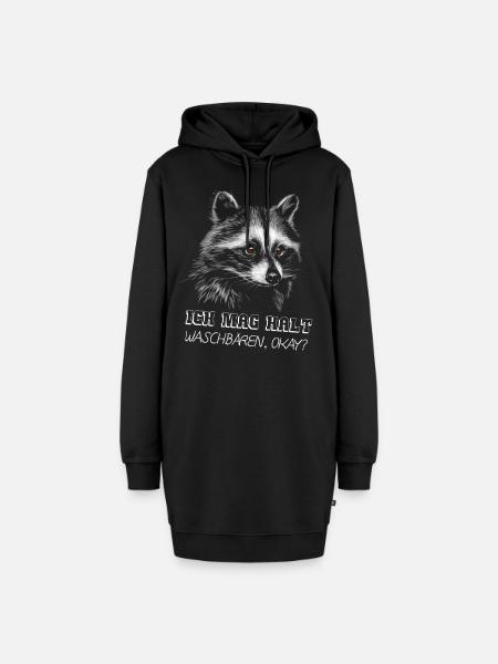 Ich mag halt Waschbären Geschenk Waschbär Bild - Hoodie-Kleid - Schwarz