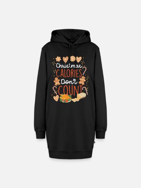 Weihnachten Christmas Calories Don't Count - Hoodie-Kleid - Schwarz