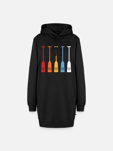 Drachenboot Paddel Retro - Hoodie-Kleid - Schwarz