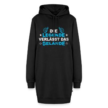 Die Legende verlässt das Gelände - Hoodie-Kleid - Schwarz - Vorne - AI Model Female 172 light (172cm)