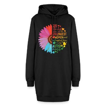Autismus Bewusstsein - Hoodie-Kleid - Schwarz - Vorne - AI Model Female 172 light (172cm)