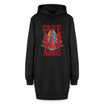 Colorful design of Our Lady of Guadalupe - Hoodie-Kleid - Schwarz - Vorne - AI Model Female 172 light (172cm)