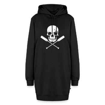 Kayak, canoe or river rafting design with skull - Hoodie-Kleid - Schwarz - Vorne - AI Model Female 172 light (172cm)