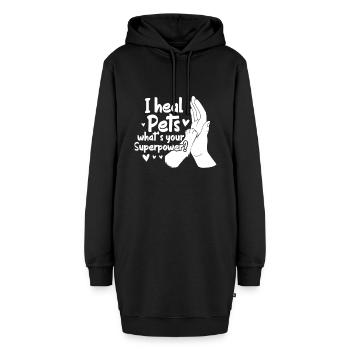 Nice Veterinarian assistant design that reads "I - Hoodie-Kleid - Schwarz - Vorne - AI Model Female 172 light (172cm)