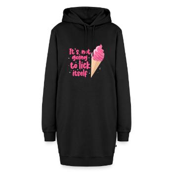 Nice funny ice cream design "It's not going to - Hoodie-Kleid - Schwarz - Vorne - AI Model Female 172 light (172cm)