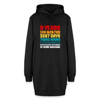 How many month, days, hours, minutes or seconds is - Hoodie-Kleid - Schwarz - Vorne - AI Model Female 172 light (172cm)