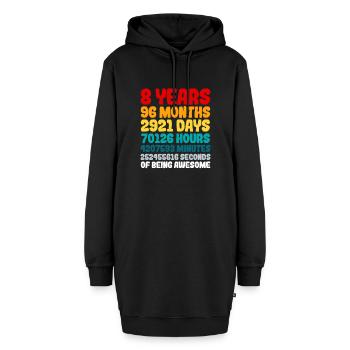 How many month, days, hours, minutes or seconds is - Hoodie-Kleid - Schwarz - Vorne - AI Model Female 172 light (172cm)