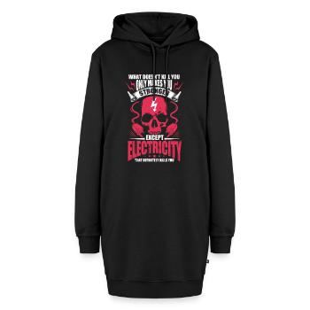 What doesn't kill you makes you stronger, except - Hoodie-Kleid - Schwarz - Vorne - AI Model Female 172 light (172cm)