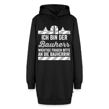 Ich bin der Bauherr - Hoodie-Kleid - Schwarz - Vorne - AI Model Female 172 light (172cm)