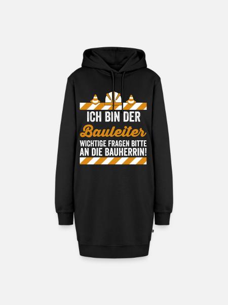 Ich bin der Bauleiter - Hoodie-Kleid - Schwarz