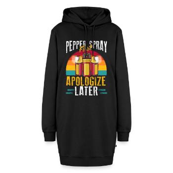 Pepper spray first, apologize later. Antisozial - Hoodie-Kleid - Schwarz - Vorne - AI Model Female 172 light (172cm)