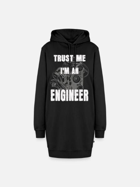 I'm an engineer - Hoodie-Kleid - Schwarz