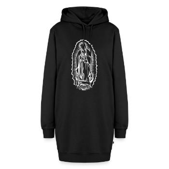 La Santa Virgen de Guadalupe, patrona de América - Hoodie-Kleid - Schwarz - Vorne - AI Model Female 172 light (172cm)