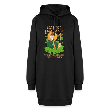 The Patron Saint of Ireland is Saint Patrick. - Hoodie-Kleid - Schwarz - Vorne - AI Model Female 172 light (172cm)