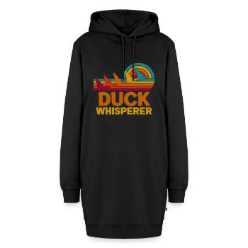 Duck-Whisperer. - Hoodie-Kleid - Schwarz - Vorne - AI Model Female 172 light (172cm)
