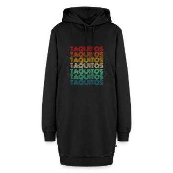 Taquitos Retro - Hoodie-Kleid - Schwarz - Vorne - AI Model Female 172 light (172cm)