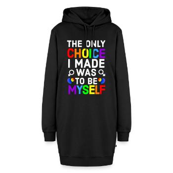 Regenbogen, Regenbogen, Regenbogen, Regenbogen, Regenbogen - Hoodie-Kleid - Schwarz - Vorne - AI Model Female 172 light (172cm)