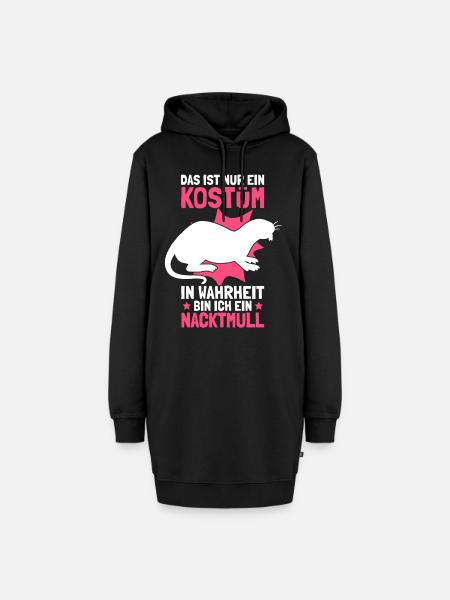 Nacktmull Kostüm Nagetier Sandgräber Geschenk - Hoodie-Kleid - Schwarz