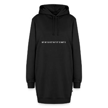 Köln Koordinaten - Hoodie-Kleid - Schwarz - Vorne - AI Model Female 172 light (172cm)
