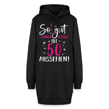 50 geburtstag frau frauen damen 50 jahre geschenk - Hoodie-Kleid - Schwarz - Vorne - AI Model Female 172 light (172cm)
