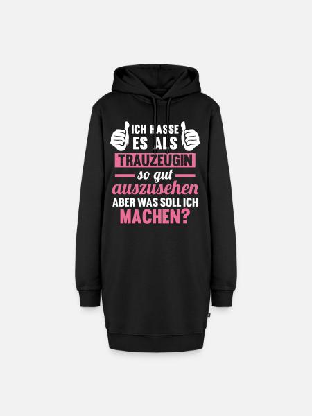 Trauzeugin - Hoodie-Kleid - Schwarz