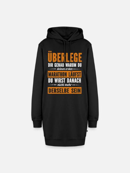 Erster Marathon - Hoodie-Kleid - Schwarz