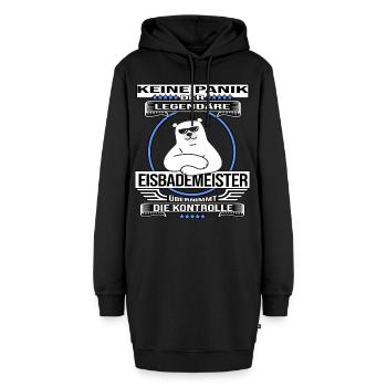 eisbad winterbader eisbader eisbademeister king - Hoodie-Kleid - Schwarz - Vorne - AI Model Female 172 light (172cm)
