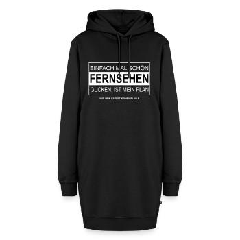 Einfach mal schön FERNSEHEN gucken - Hoodie-Kleid - Schwarz - Vorne - AI Model Female 172 light (172cm)