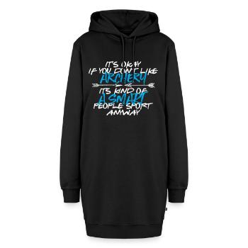 Bogenschießen Spruch englisch - Hoodie-Kleid - Schwarz - Vorne - AI Model Female 172 light (172cm)