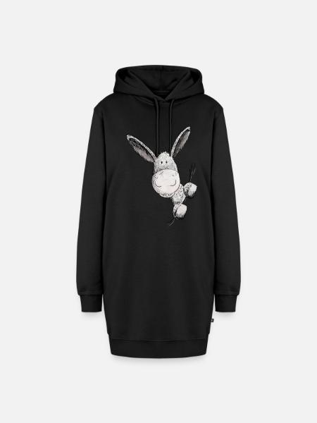 Happy Esel I Eselchen I Tiermotiv - Hoodie-Kleid - Schwarz