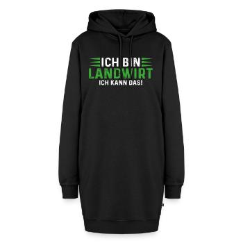 Ich bin Landwirt ich kann das - Hoodie-Kleid - Schwarz - Vorne - AI Model Female 172 light (172cm)