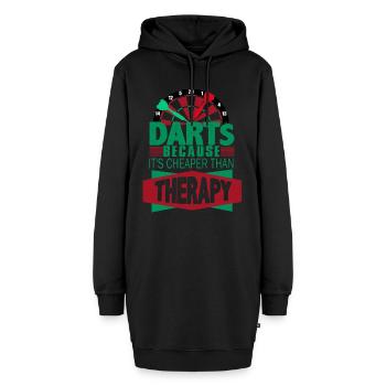 Darts, Darts Anzeigetafel, Darts Darts spielen - Hoodie-Kleid - Schwarz - Vorne - AI Model Female 172 light (172cm)