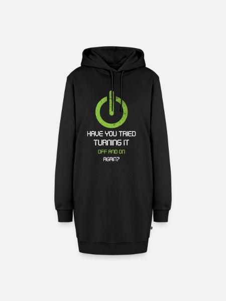 tech, tech desk, developer, - Hoodie-Kleid - Schwarz