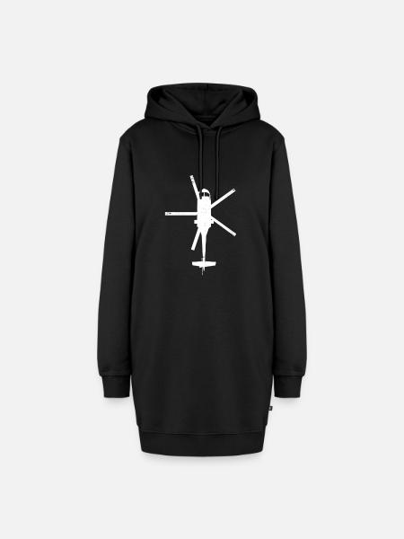Hubschrauber Helikopter Geschenk Piloten fliegen - Hoodie-Kleid - Schwarz