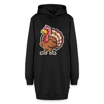 Süßer Truthahn - Hoodie-Kleid - Schwarz - Vorne - AI Model Female 172 light (172cm)