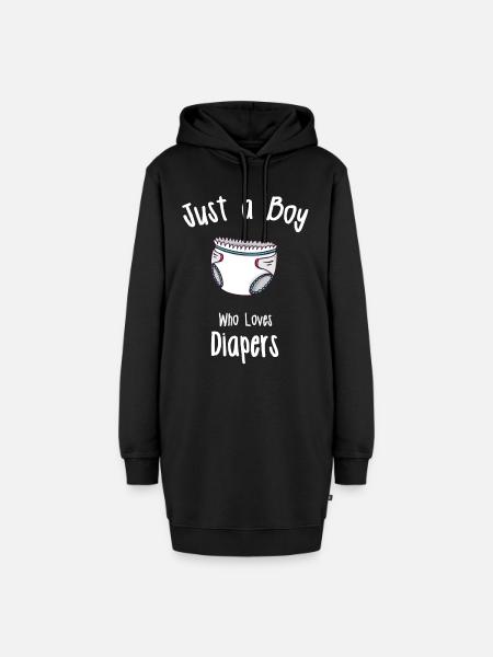 ABDL Windel Designs für Männer - Hoodie-Kleid - Schwarz
