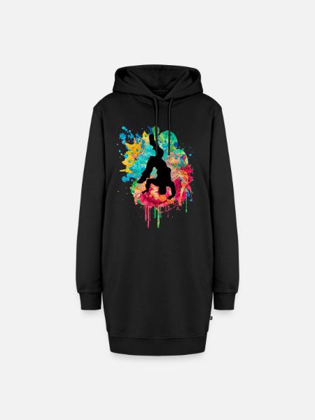 Breakdancer - PopArt Style - Hoodie-Kleid - Schwarz