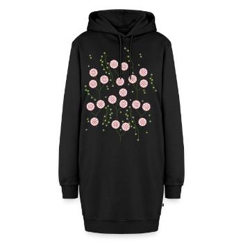 Blumen und Blüten - Hoodie-Kleid - Schwarz - Vorne - AI Model Female 172 light (172cm)