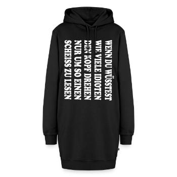 Wenn du wüsstest ... - Hoodie-Kleid - Schwarz - Vorne - AI Model Female 172 light (172cm)