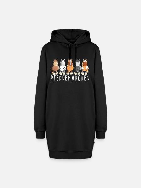 Pferdemädchen I Pferde Comic - Hoodie-Kleid - Schwarz