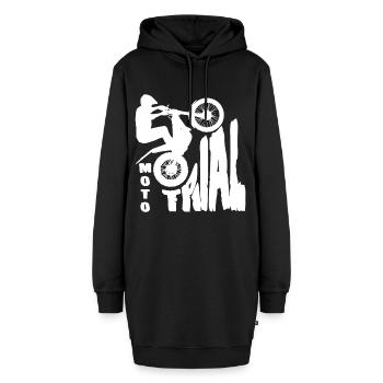 Moto Trial - Trial Bike - Motorrad Motocross - Hoodie-Kleid - Schwarz - Vorne - AI Model Female 172 light (172cm)