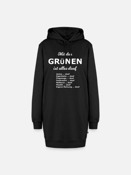 Doofe Partei - Hoodie-Kleid - Schwarz